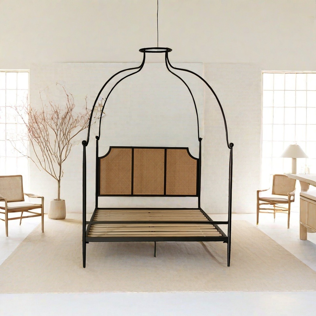 canopy rattan bed